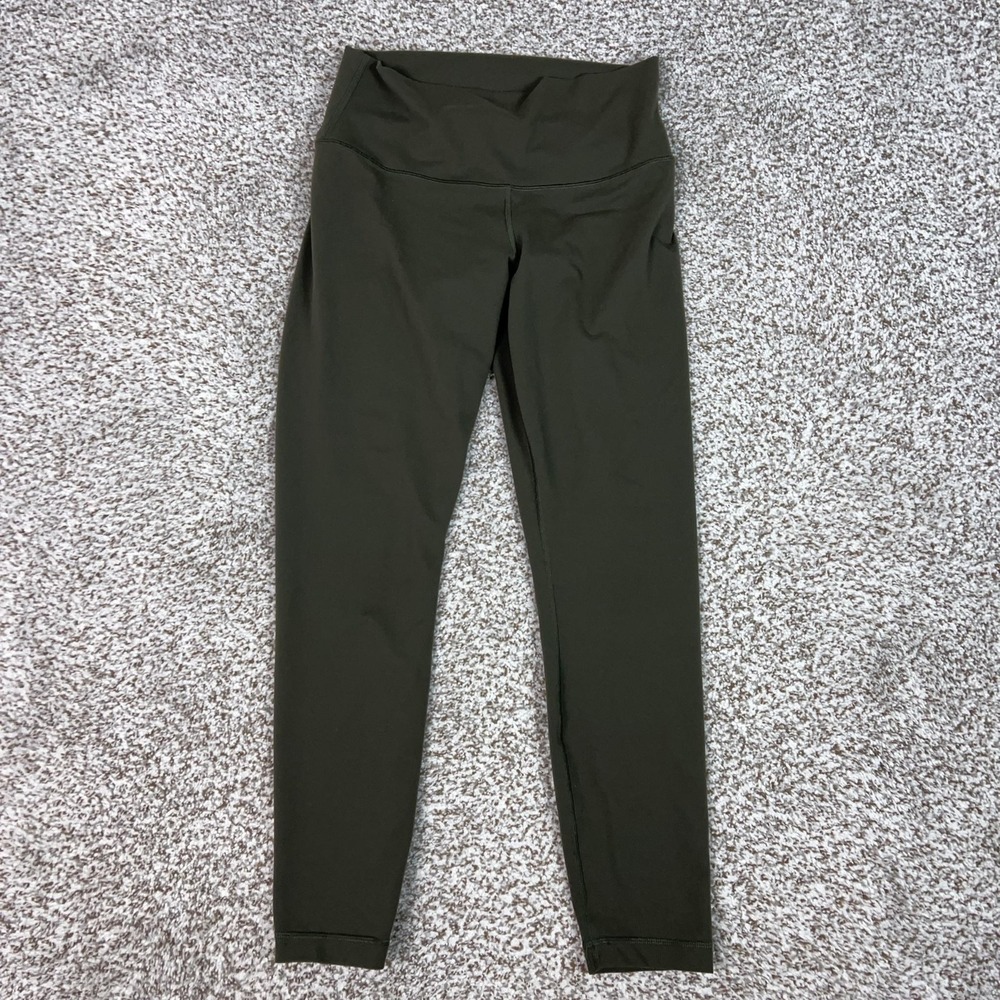 Lululemon Pants Womens 6 Green High Rise‎ Ankle Leggings Yoga Gym Workout Sport